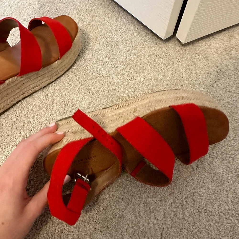 American Eagle Red Espadrille Sandals